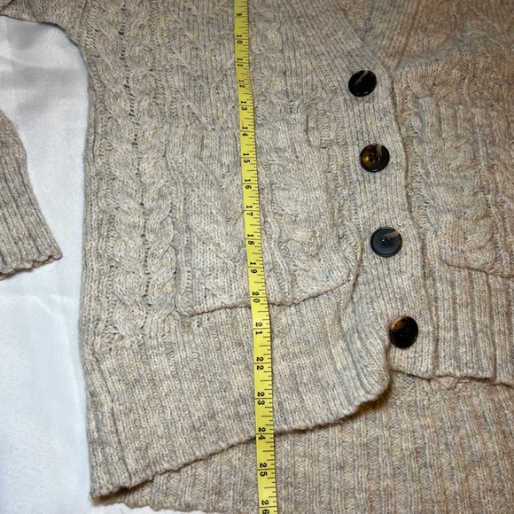 Arizona Women’s Cream Oversized Cable‎ Knit Cardigan Cottagecore Grandpacore XS - Picture 13 of 14